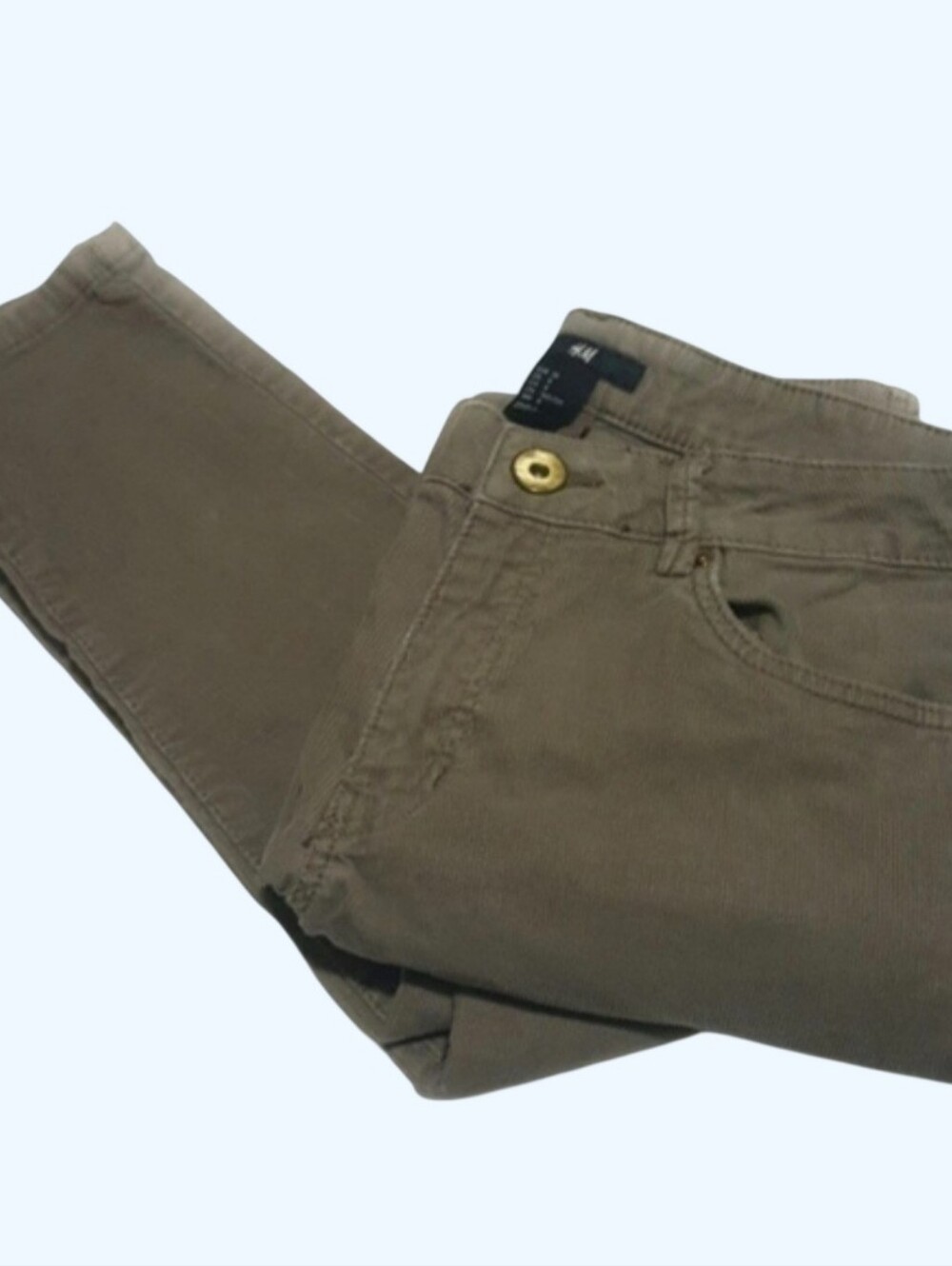 H&M Corduroys Straight Leg With Gold Button-Size 8